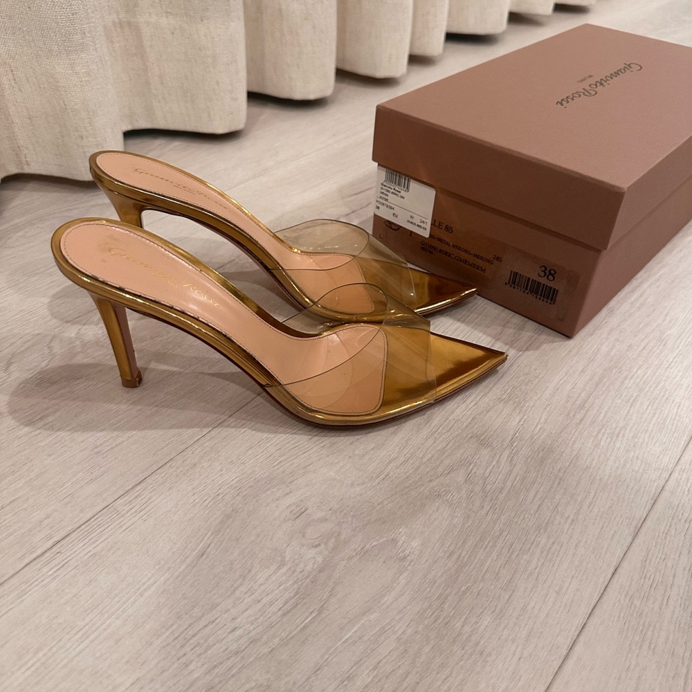 Gianvito Rossi Gold Slingback Heels